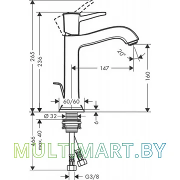Смеситель Hansgrohe Metropol Classic (31302090) картинка 4
